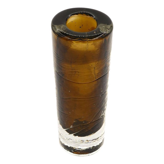 Vintage Brown Glass Vase, Northern Europe, 1970s For Sale