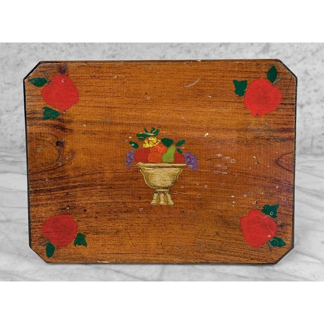 Vintage Farmhouse Folk Art Painted Pine Footstool For Sale - Image 6 of 10