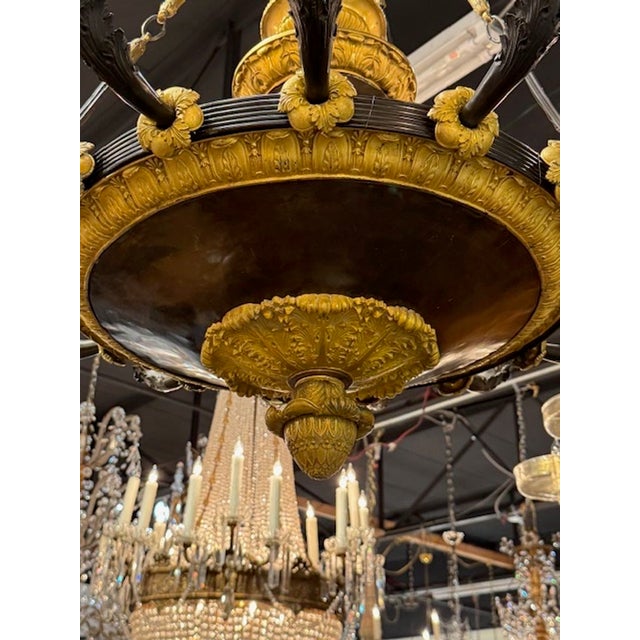 Metal 19th Century French Large Scale Bronze Empire Style Chandelier With 16 Lights For Sale - Image 7 of 8
