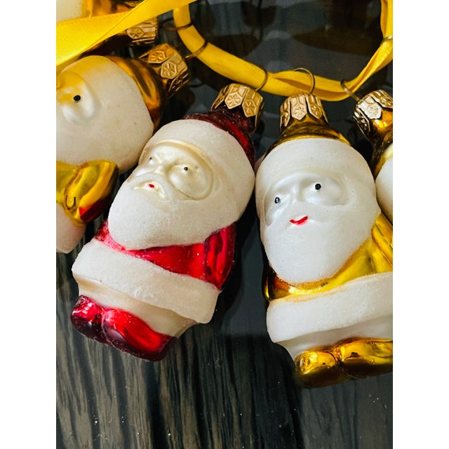 Gold and red with glitter vintage European glass Christmas Ornaments Short Santa’s figurines, 3”.. 25 pcs. Made in Germany...