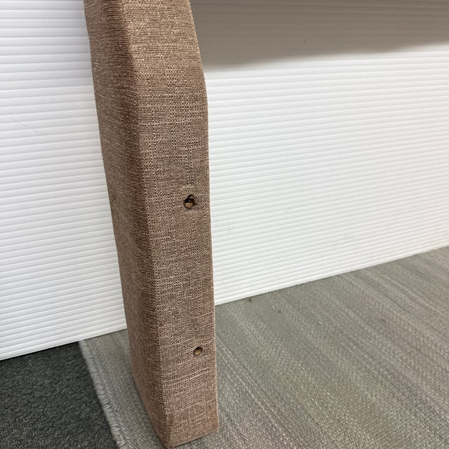 2010s Standard King Size Taupe Woven Channel Tufted Headboard For Sale - Image 5 of 11