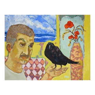 Contemporary Surrealist Raven Painting For Sale