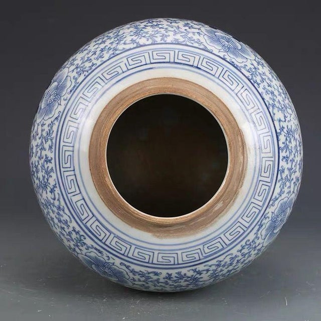 Chinese Large Classic Chinese Blue and White "Double Happiness" Ginger Jar For Sale - Image 3 of 5