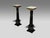 Maison Jansen Style, Hollywood Regency, Marble Top Pedestals, Ebonized Wood, Bronze, France, 1960s Pair of bronze-mounted...