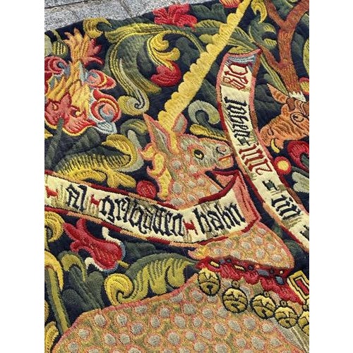 Textile French Jacquard Tapestry with Medieval Motif in the style of Aubusson, 1970s For Sale - Image 7 of 18