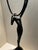 Modern Abstract Figural Sculptural Candleholders - Pair on White Stone Bases For Sale - Image 9 of 10