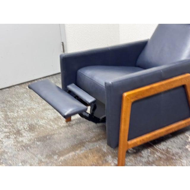 2020s West Elm Spencer Wood-Frame Leather Recliner For Sale - Image 5 of 12