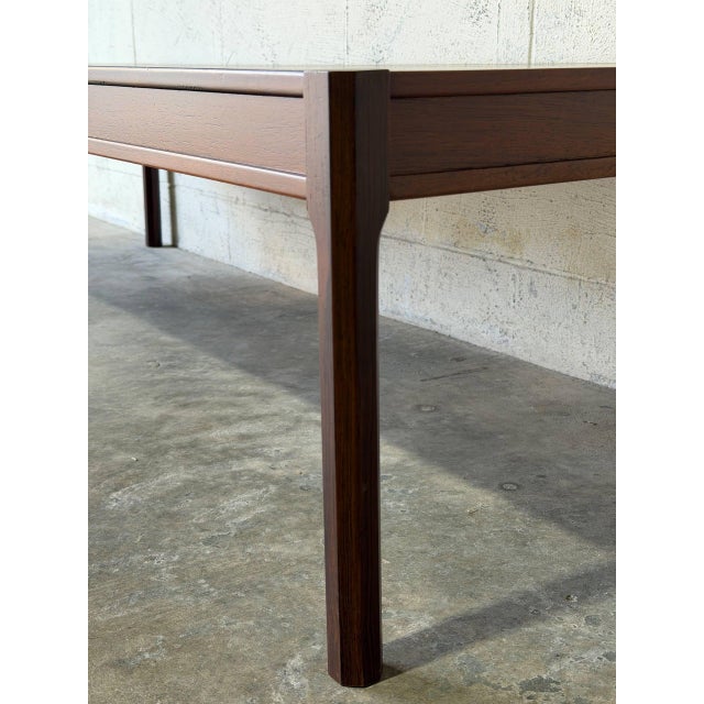 Rosewood Minimalist Coffee Table With Straight Legs Danish Mid-Century Modern 1960s For Sale - Image 10 of 12