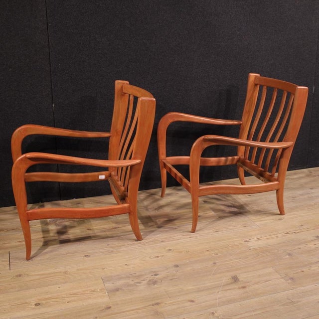 1970s Italian Armchairs in the style of Paolo Buffa, 1970s, Set of 2 For Sale - Image 5 of 13