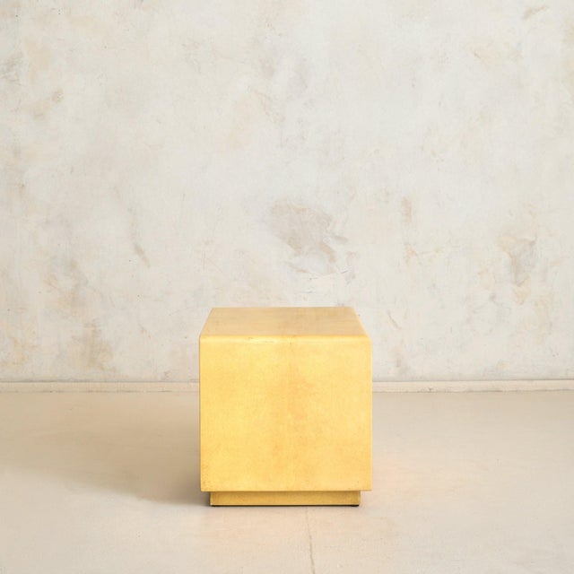 Italian Lacquered Goatskin Parchment Nightstand by Aldo Tura, 1960s For Sale In Chicago - Image 6 of 11