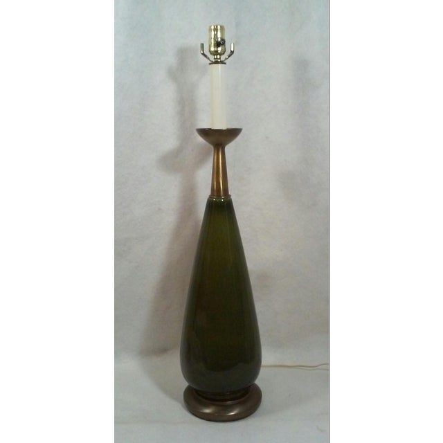 Tommi Parzinger Style Tapered Ceramic Table Lamp For Sale In Detroit - Image 6 of 6