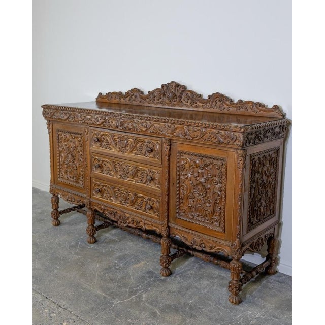 Jacobean Carved Buffet Sideboard For Sale - Image 11 of 12