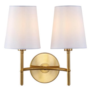 Barrett Two-Light Wall Sconce in Brass For Sale