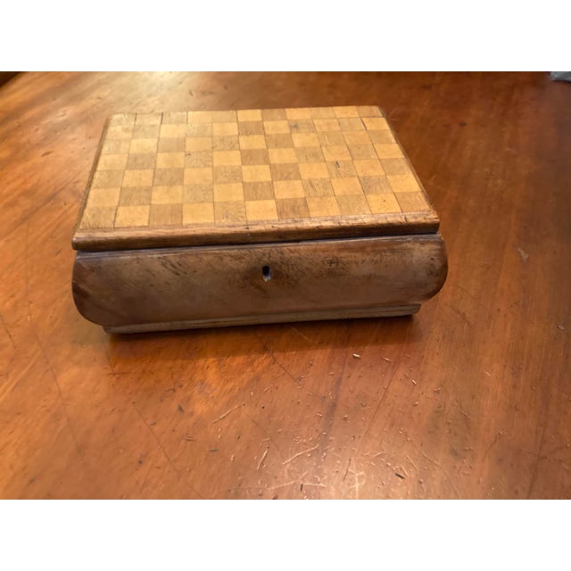 Antique Pear Wood Cushion Shape Decorative Small Wood Box For Sale In Dallas - Image 6 of 12