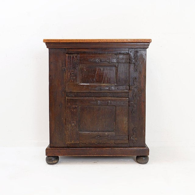 Rustic Small Rustic Wood Buffet with Bun Feet For Sale - Image 3 of 16