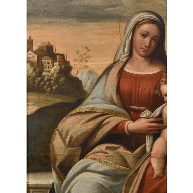 Baroque Benvenuto Tisi / Il Garofalo, Holy Family, 1500s-1600s, Oil on Canvas For Sale - Image 3 of 16