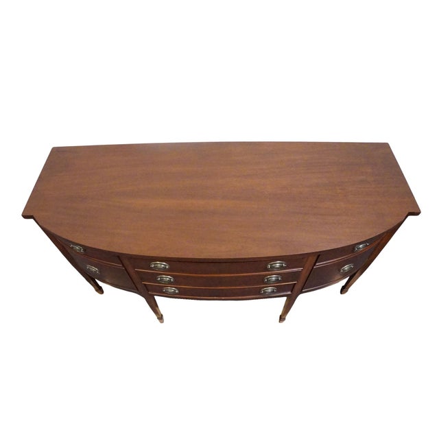Vintage Antique Solid Mahogany Traditional Duncan Phyfe Style 99" Sideboard Buffet 314 For Sale - Image 9 of 13