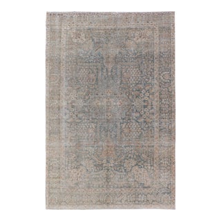 Antique Persian Tabriz Rug With Light Blue Field and Subtle Allover Design 6'4 X 9'10 For Sale
