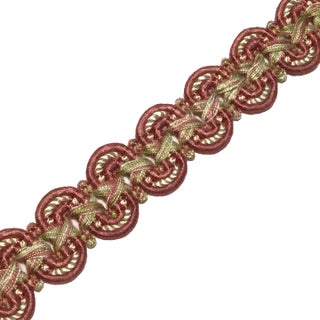 1980s Rose, Green and Off-White Braid From Italy (T-154 - E031f) For Sale