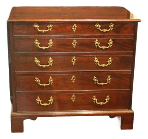 Circa 1760 English George III Period 5-Drawer Chest of Drawers