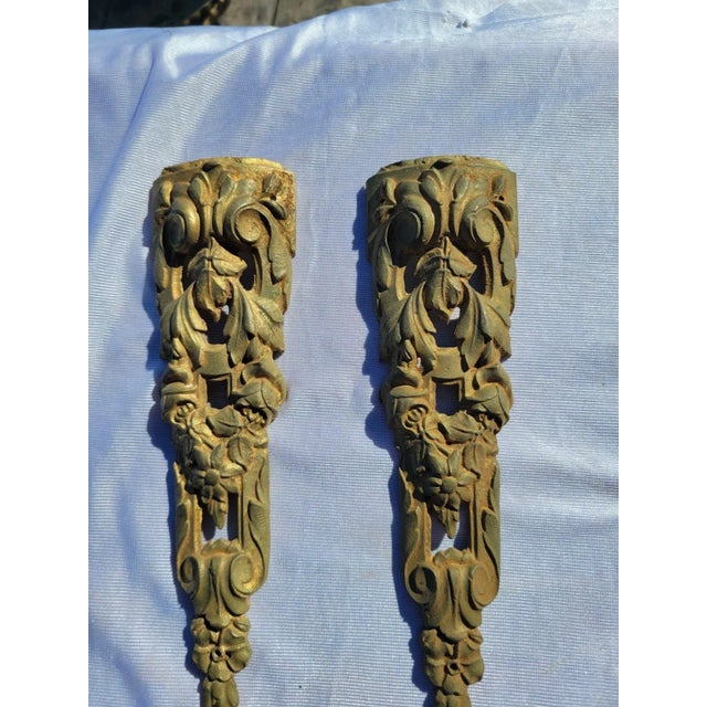 Metal Share 19th C French Ormolu Bronze Mounts Pair Gilt Gold Furniture Appliques For Sale - Image 7 of 10