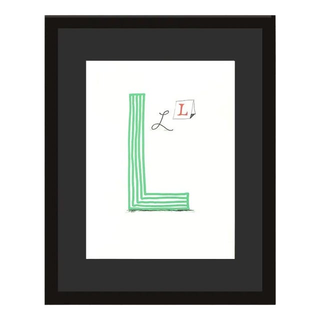 David Hockney, L from Hockneys Alphabet, Lithograph, Framed For Sale