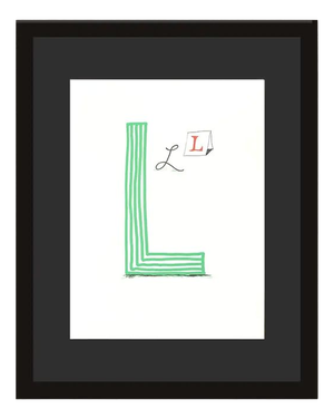 David Hockney, L from Hockneys Alphabet, Lithograph, Framed