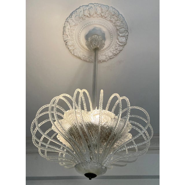 Chandelier attributed to Barovier & Toso, Murano, 1940s For Sale - Image 4 of 18