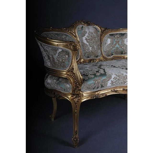 Gold Vintage Rococo Beech Sofa For Sale - Image 8 of 13