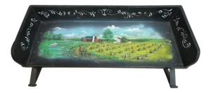 Vintage Amish Painted Horse Buggy Bench