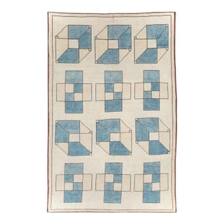 Galerie Shabab Collection Mid-20th Century Turkish Art Deco Style Accent Rug For Sale