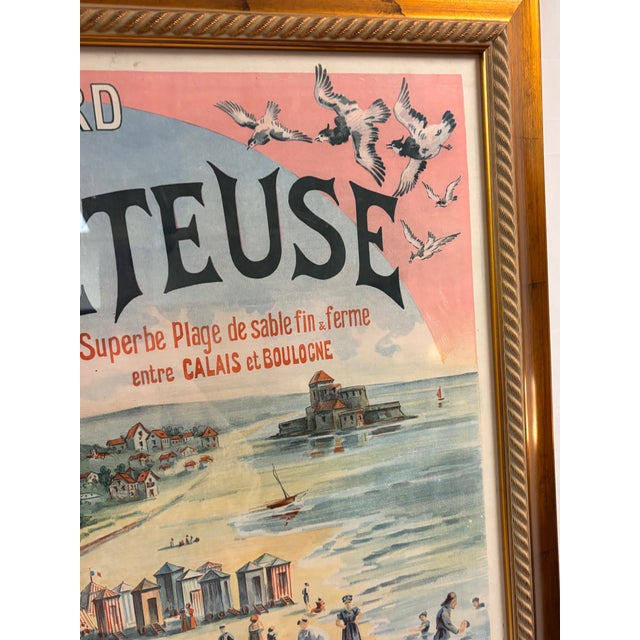Large French Color Lithograph Poster Advertising Seaside Railway Travel For Sale - Image 9 of 11