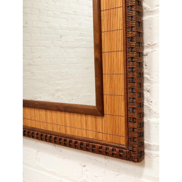 Vintage Bamboo and Rattan Mirror For Sale - Image 11 of 12