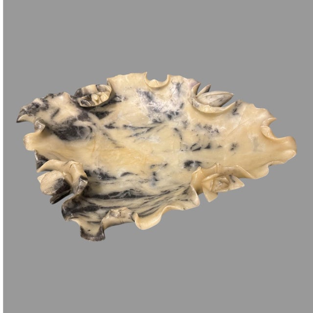 Chinese Antique Chinese Carved Soapstone Lotus Flower Bowl Brush Wash For Sale - Image 3 of 9