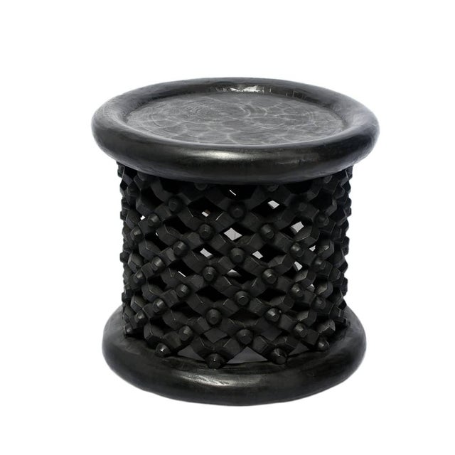 Art Deco Handcrafted Black Bamileke Style Coffee Tables – Set of 2 For Sale - Image 3 of 9