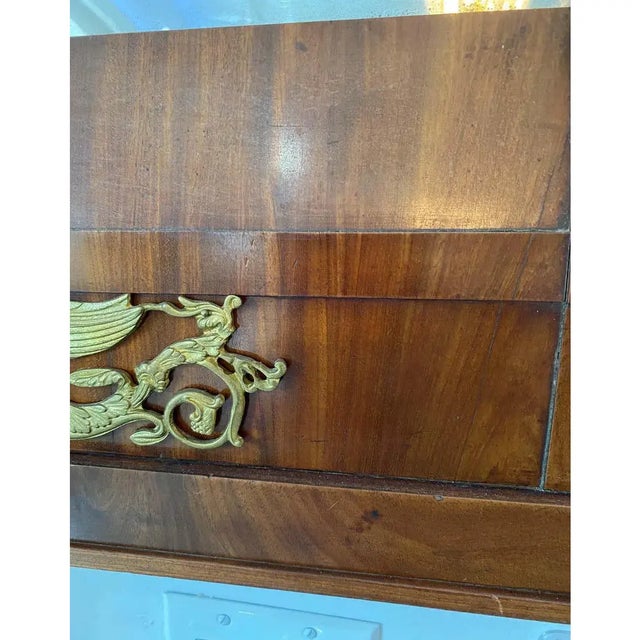 Brown 1810 Trumeau Mirror Swan Motif For Sale - Image 8 of 12