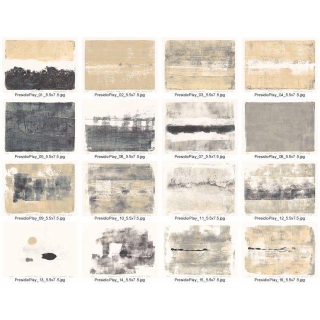 Abstract Presidio Play Set of 16 Abstract Print 5*7 Neutral by Carrie Bergey For Sale - Image 3 of 13