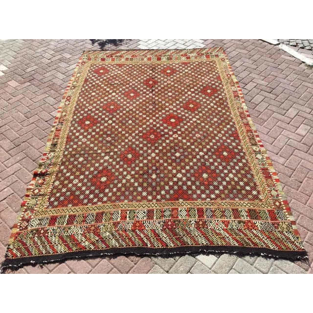 Vintage Turkish Kilim Rug - 83" X 126" For Sale - Image 11 of 11