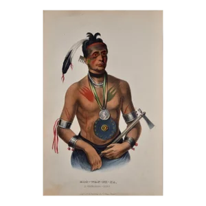 Hoo-Wan-Ne-Ka, a Winnebago Chief: An Original Folio-Sized Hand-Colored McKenney & Hall Lithogram