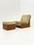 Set of Mid-Century Armchair and Ottoman in Wood and Beige Upholstery, 1970s For Sale - Image 4 of 18