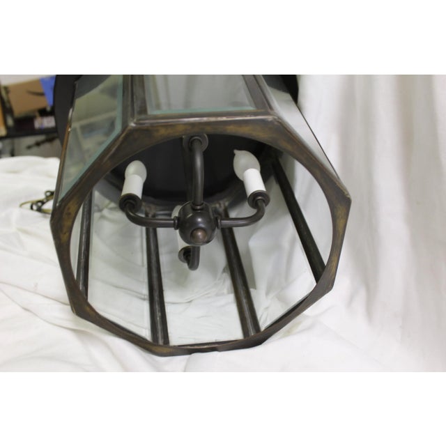 Mid-Century Pendant with Beveled Glass For Sale In Los Angeles - Image 6 of 8