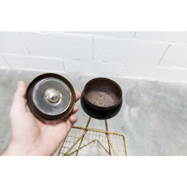 Black Vintage Tripod Ashtray in Gilded Brass, 1960s For Sale - Image 8 of 10