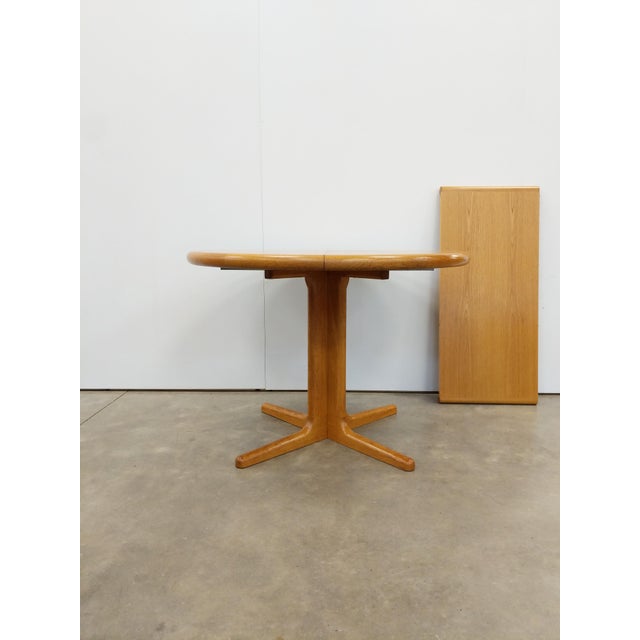 Vintage Mid Century Modern Oak Extendable Dining Table by Laurits M Larsens For Sale - Image 4 of 11