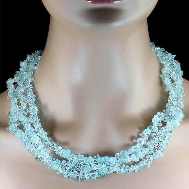This is a beautiful set of three 33-inch infinity-style beaded necklaces in a refreshing aqua color. Each strand features...