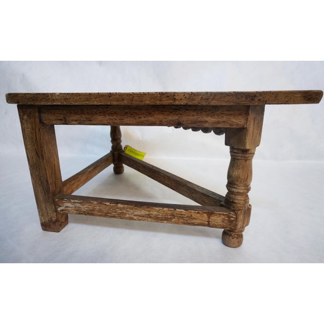 Low Beautifully Carved Wood Corner Table For Sale - Image 10 of 16