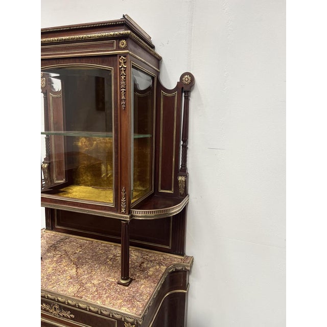 Napoleon III Mahogany and Chased Bronze Display Cabinet, 1800s For Sale - Image 6 of 18