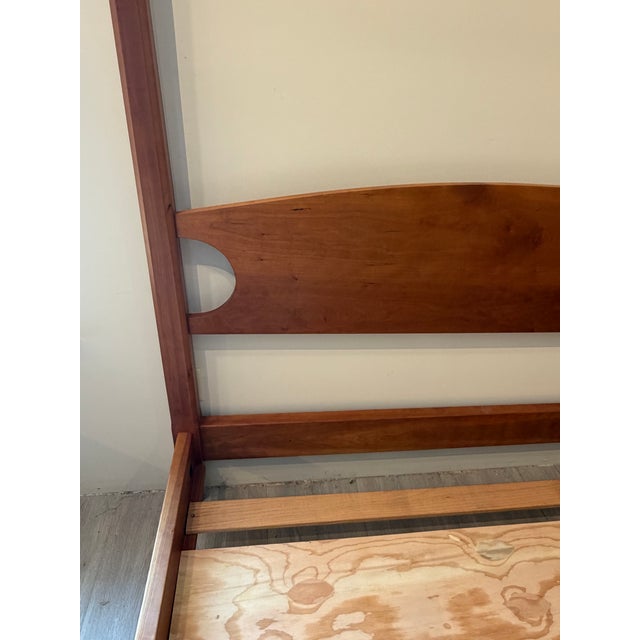Custom Made Shaker Cherry Pencil Post Bed Frame For Sale In Boston - Image 6 of 12