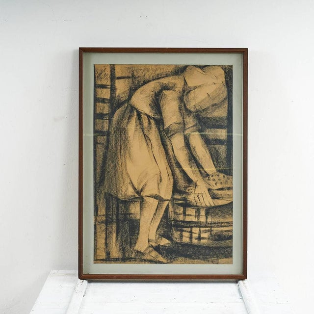 Perilli, Untitled, 1967, Charcoal, Framed For Sale - Image 5 of 5