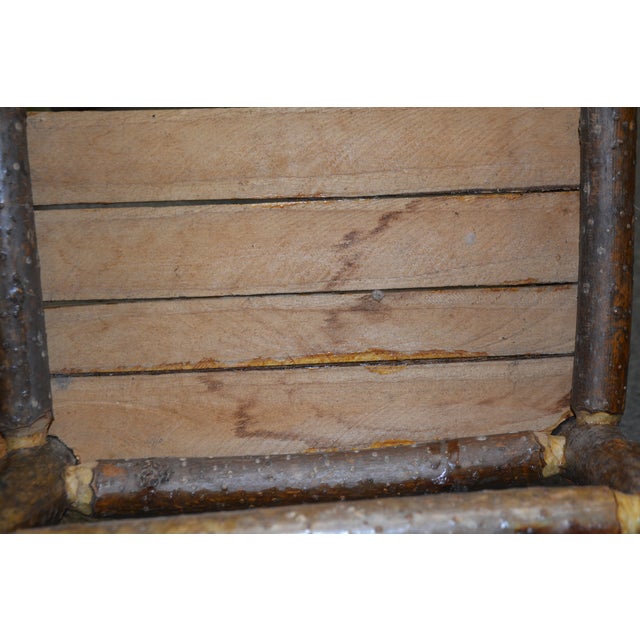 Vintage Folk Art Handcrafted Children's Wooden Log Chair - Va Artist - Signed 1984 For Sale - Image 11 of 13