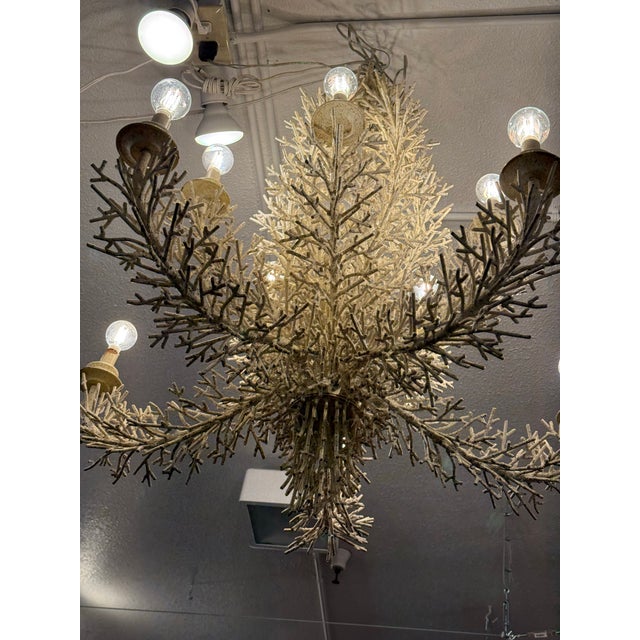 Pride Sasser for Cosona Manufacturing 10-Light Metal Coral Chandelier For Sale - Image 10 of 12